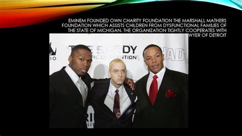 does eminem give to charity|Eminem keeps his charity works secret, Marshall Mathers Foundation.